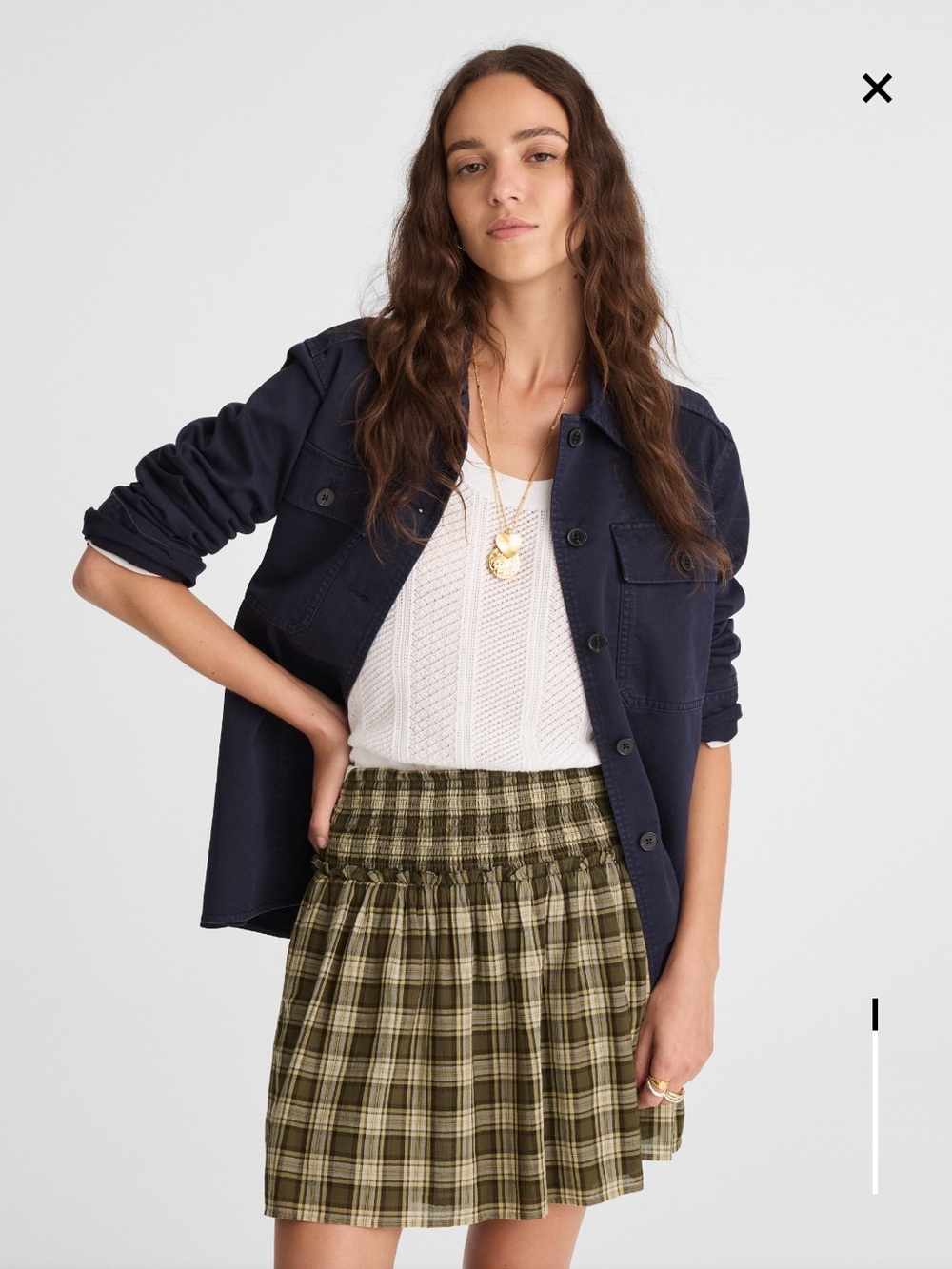 Madewell Plaid Smocked Mini Skirt